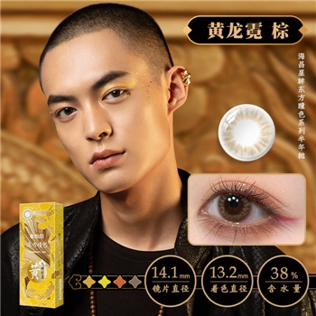 海昌星眸东方瞳色半年抛 1片装-黄龙霓棕